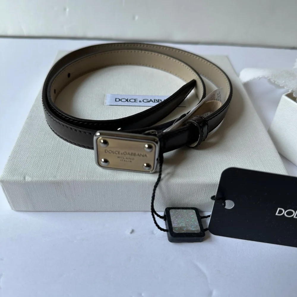Dolce&Gabbana leather belt logo buckle size S 57cm